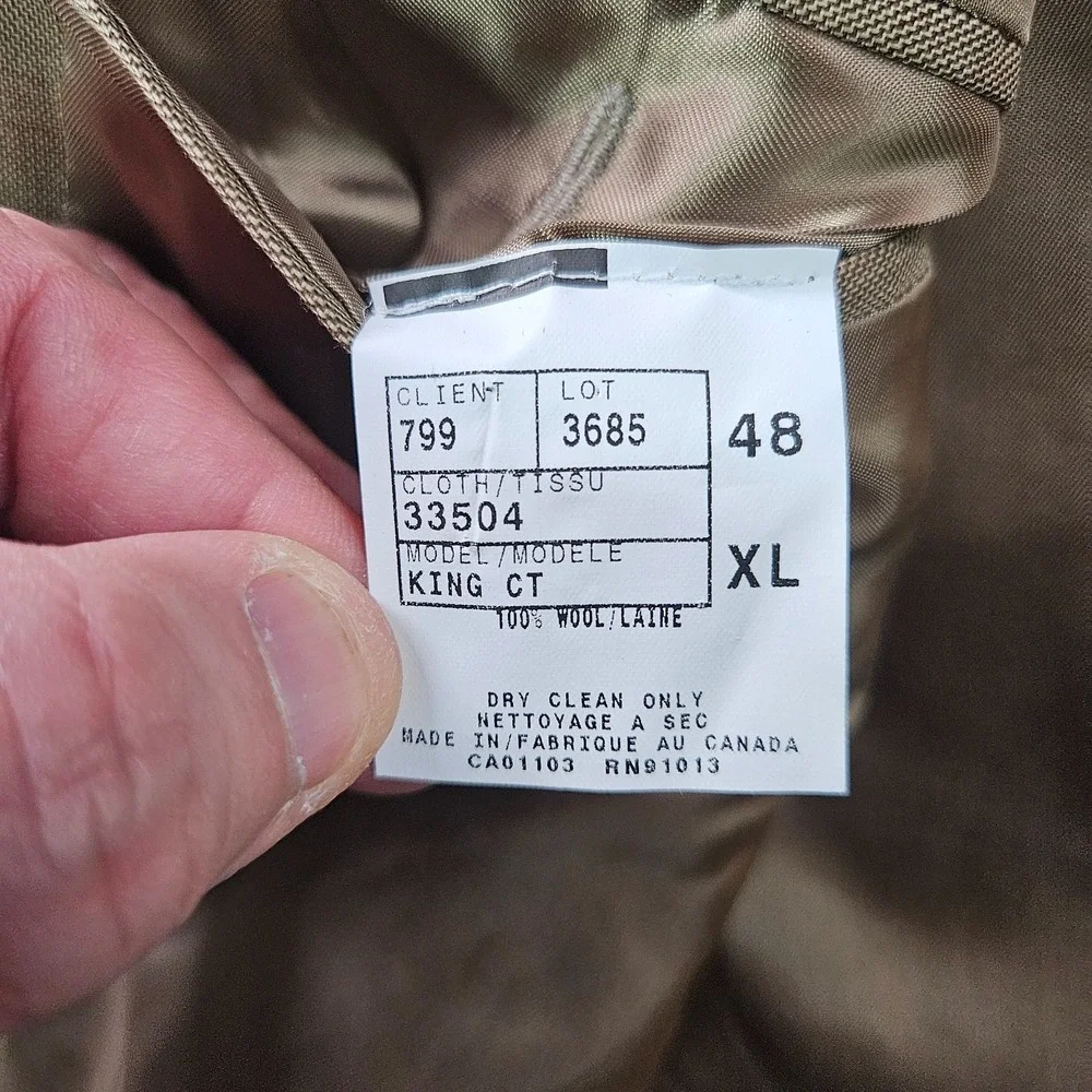Jack Victor 48 XL Extra Long Wool Suit Blazer Jacket‎ Men Super 100's Tan